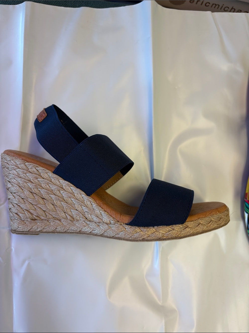 Andre Assous Navy Espadrille Wedge Mule